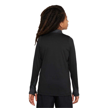 Black-White - Back - Nike Childrens-Kids Strike Swoosh Quarter Zip Drill Top