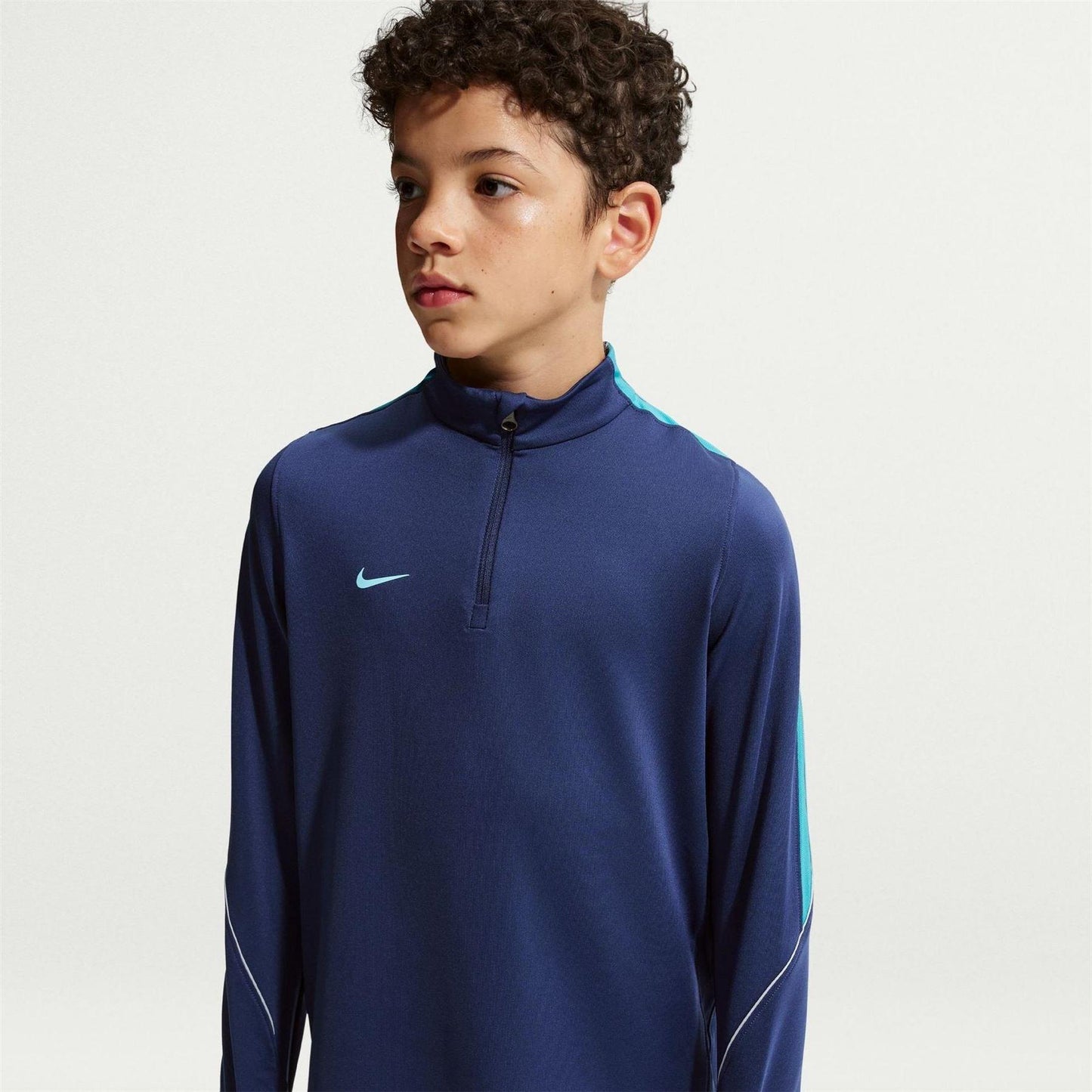 Midnight Navy - Front - Nike Childrens-Kids Strike Swoosh Quarter Zip Drill Top