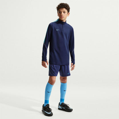Midnight Navy - Pack Shot - Nike Childrens-Kids Strike Swoosh Quarter Zip Drill Top