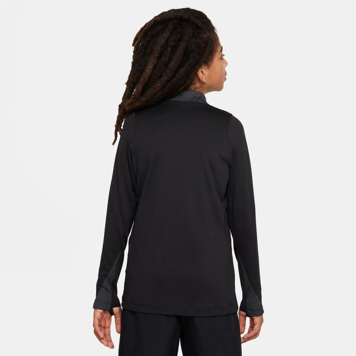 Black - Back - Nike Childrens-Kids Strike Swoosh Quarter Zip Drill Top