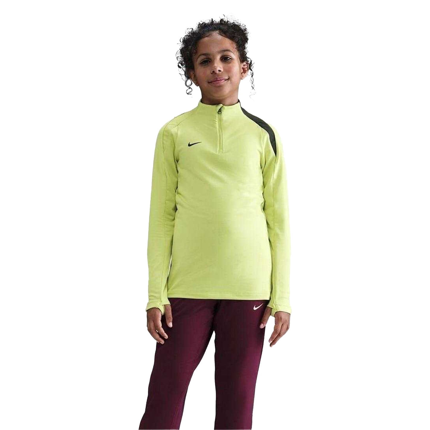 Limelight Yellow - Front - Nike Childrens-Kids Strike Swoosh Quarter Zip Drill Top