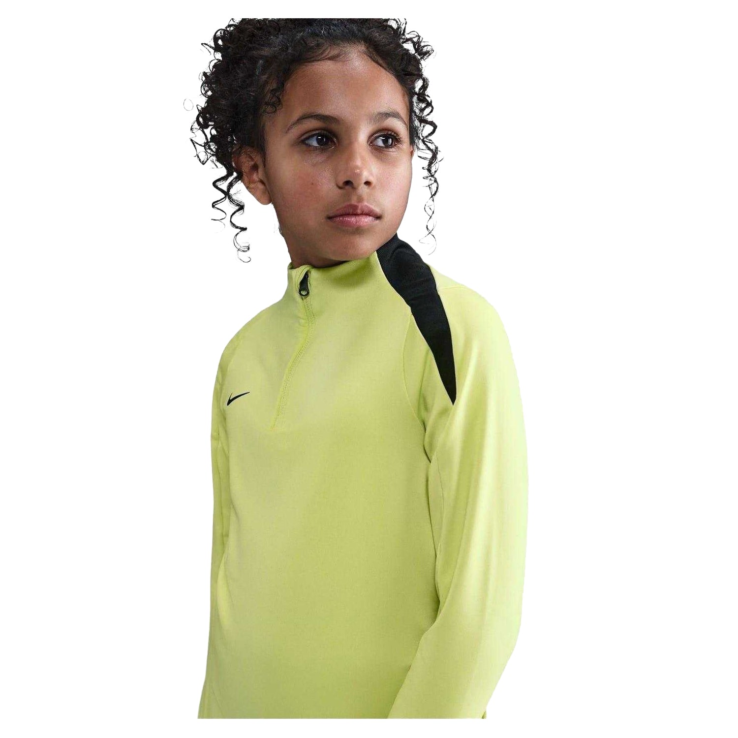 Limelight Yellow - Side - Nike Childrens-Kids Strike Swoosh Quarter Zip Drill Top