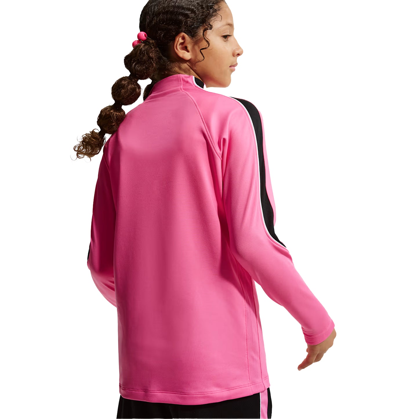 Pink-Black - Back - Nike Childrens-Kids Strike Swoosh Quarter Zip Drill Top