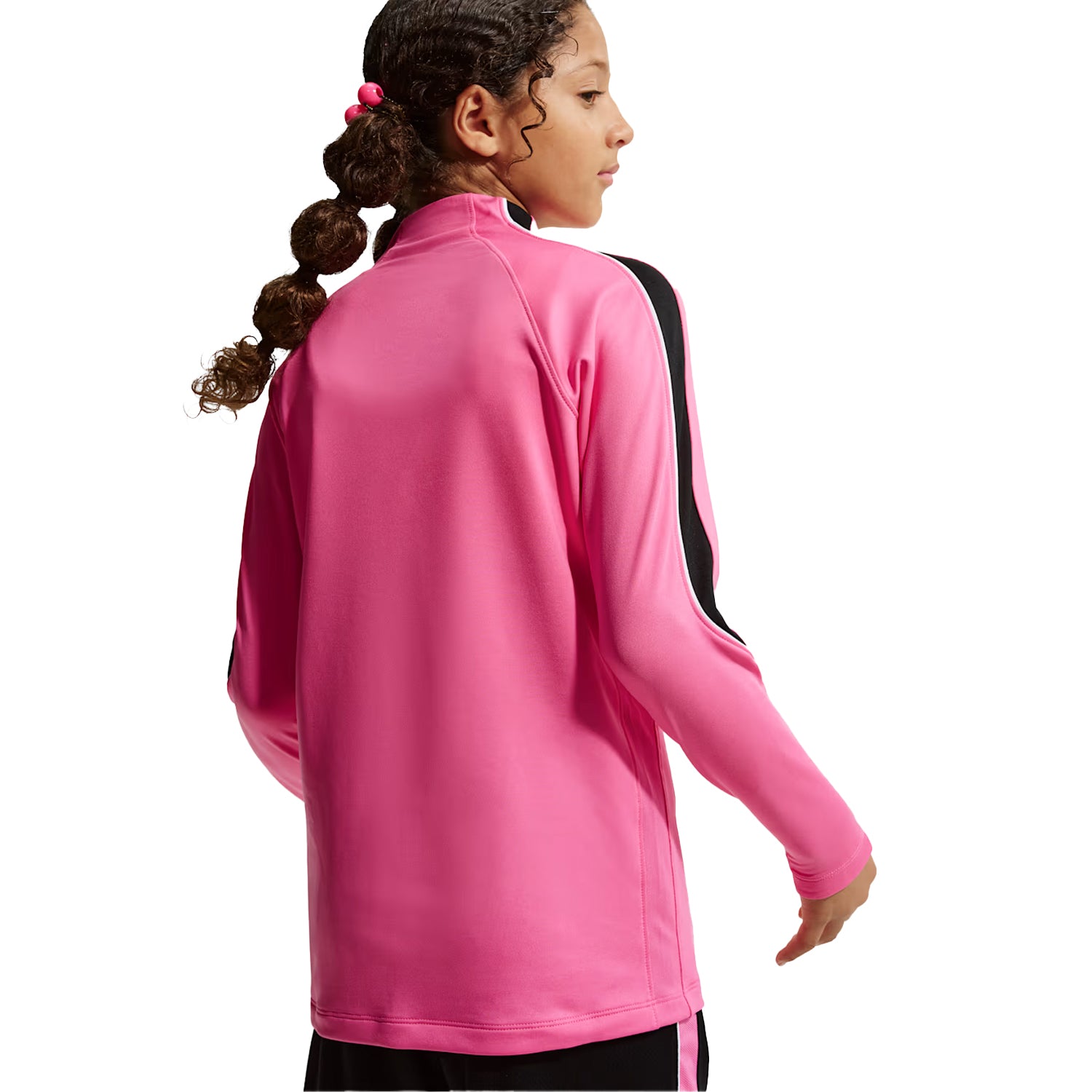 Pink-Black - Back - Nike Childrens-Kids Strike Swoosh Quarter Zip Drill Top