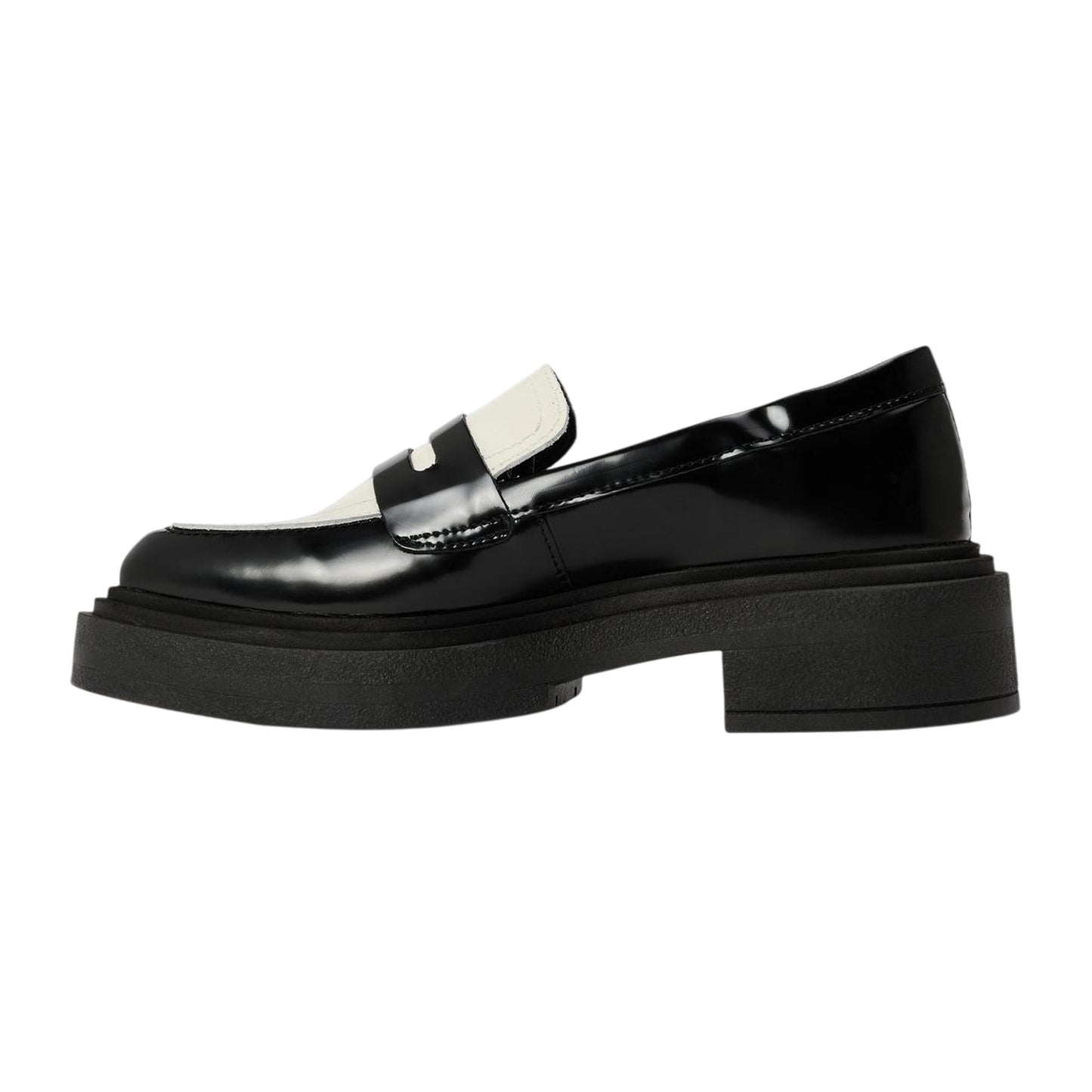Black-Off White - Back - Steve Madden Womens-Ladies Charley Penny Loafers