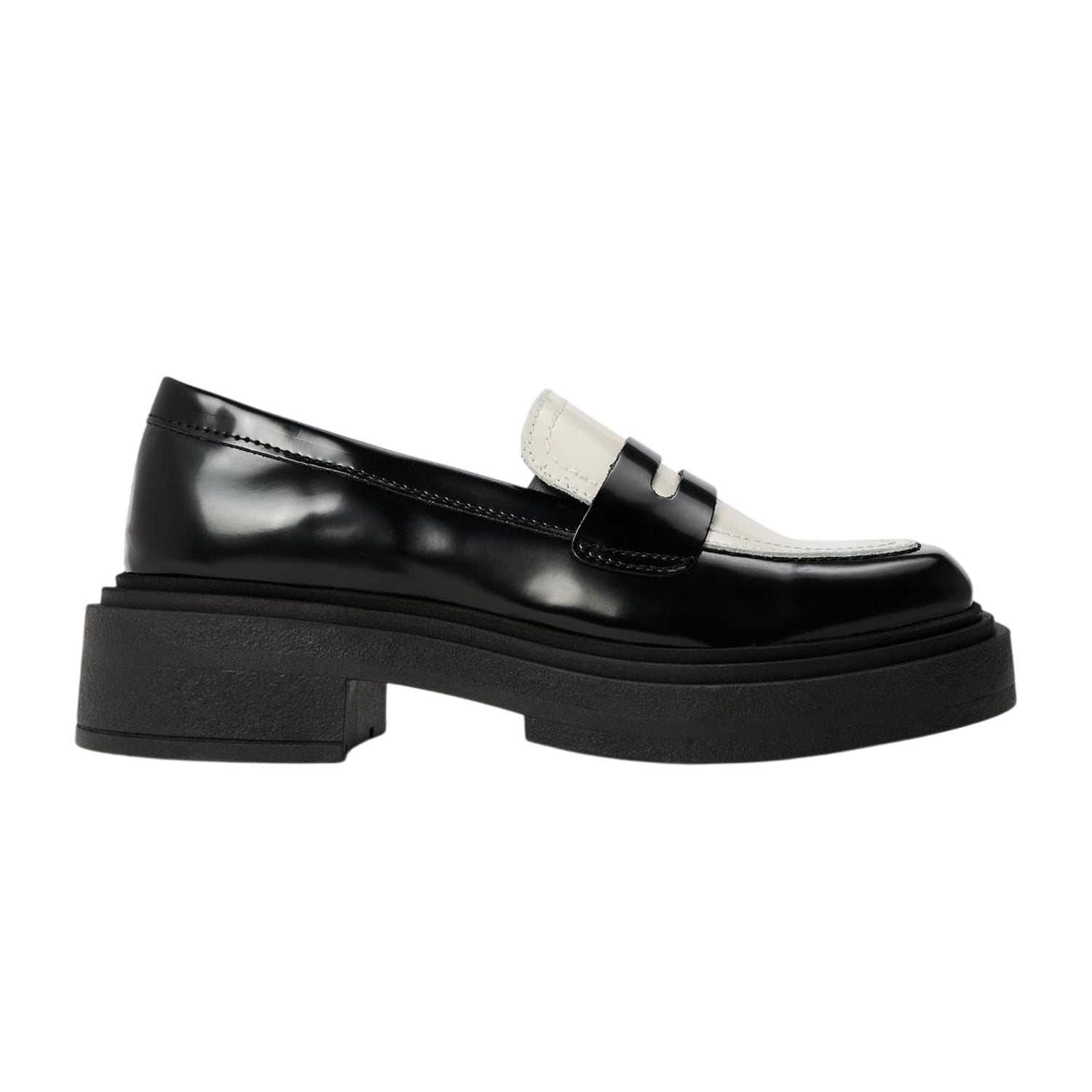 Black-Off White - Front - Steve Madden Womens-Ladies Charley Penny Loafers