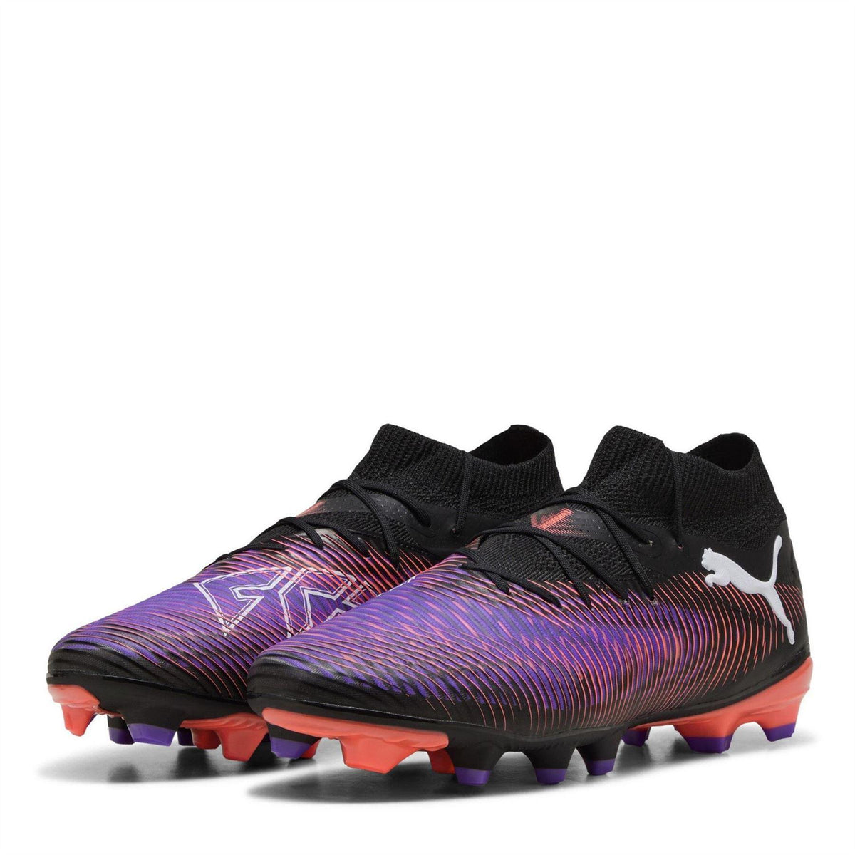 Black-Purple - Front - Puma Mens Future 8 Pro Artificial Ground Football Boots