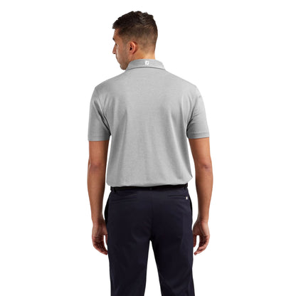 Grey - Back - FootJoy Mens Logo Polo Shirt