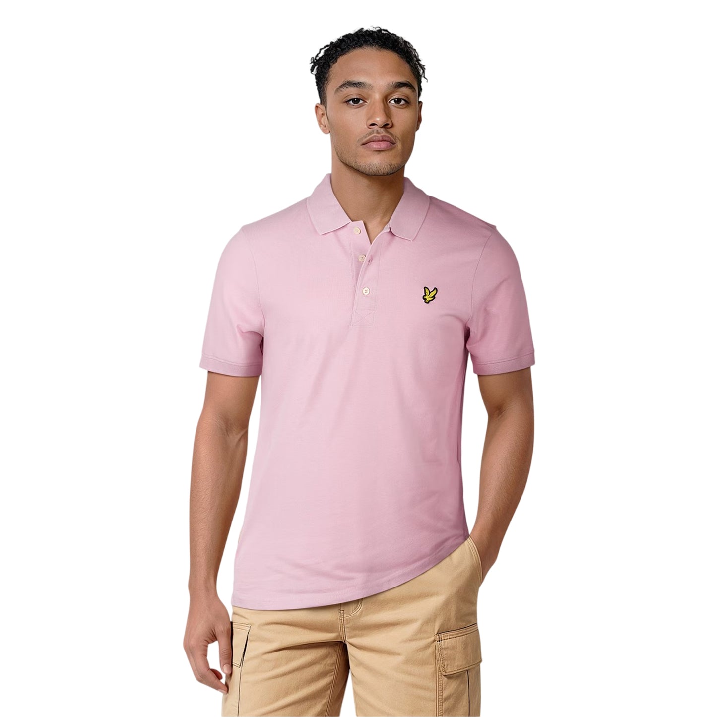Light Pink - Side - Lyle & Scott Mens Short-Sleeved Polo Shirt