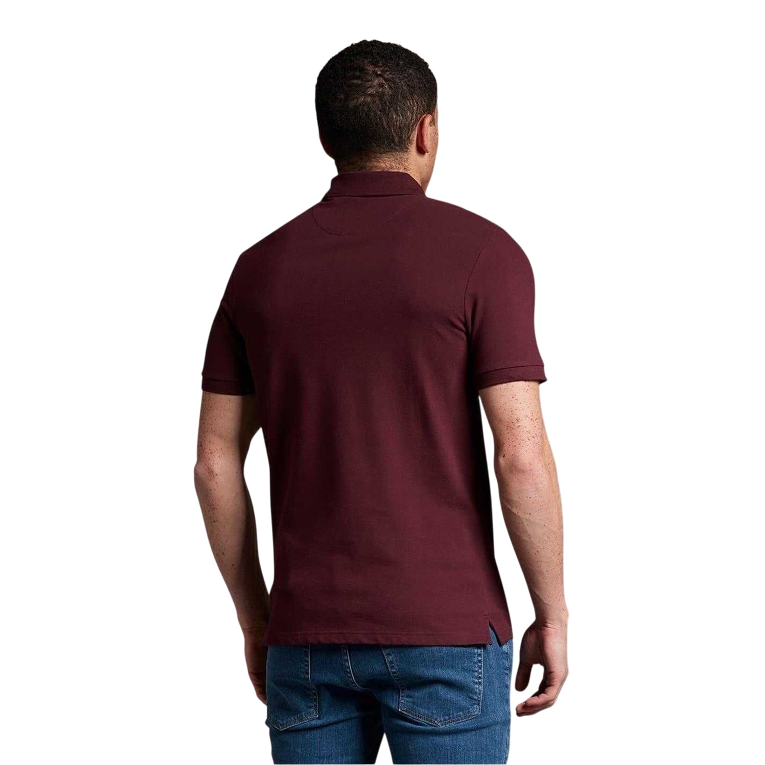 Burgundy - Back - Lyle & Scott Mens Short-Sleeved Polo Shirt