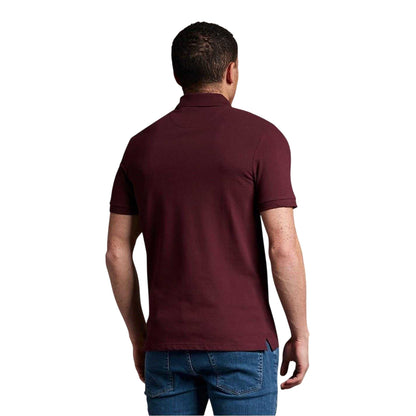 Burgundy - Back - Lyle & Scott Mens Short-Sleeved Polo Shirt