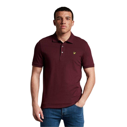 Burgundy - Side - Lyle & Scott Mens Short-Sleeved Polo Shirt