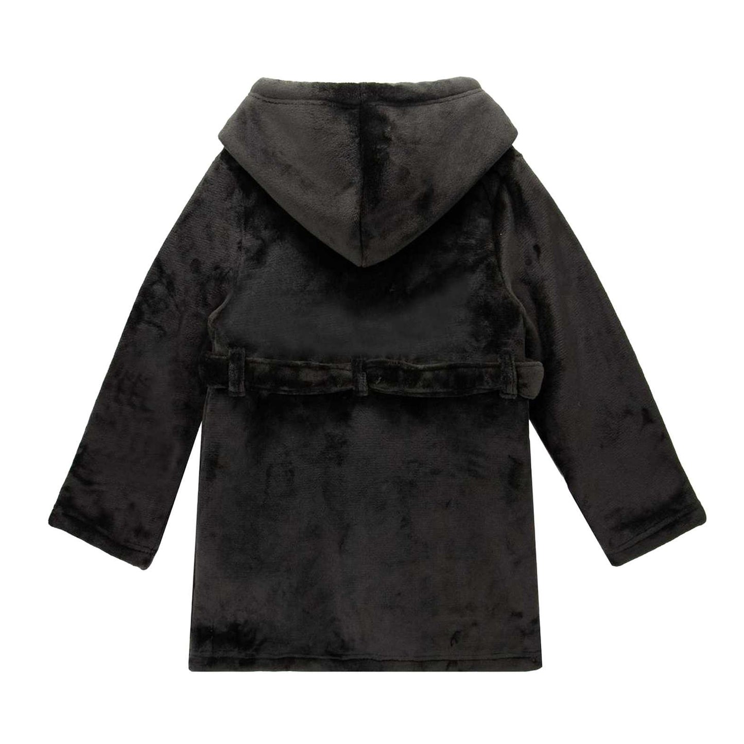 Black-Yellow - Back - Batman Childrens-Kids Logo Sherpa Fleece Dressing Gown