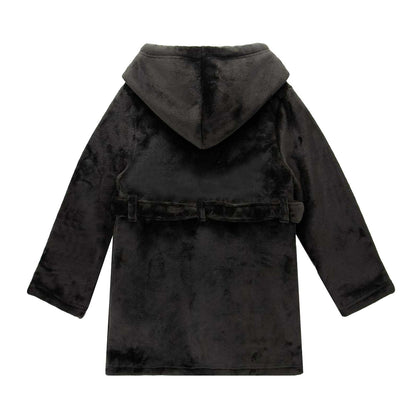 Black-Yellow - Back - Batman Childrens-Kids Logo Sherpa Fleece Dressing Gown