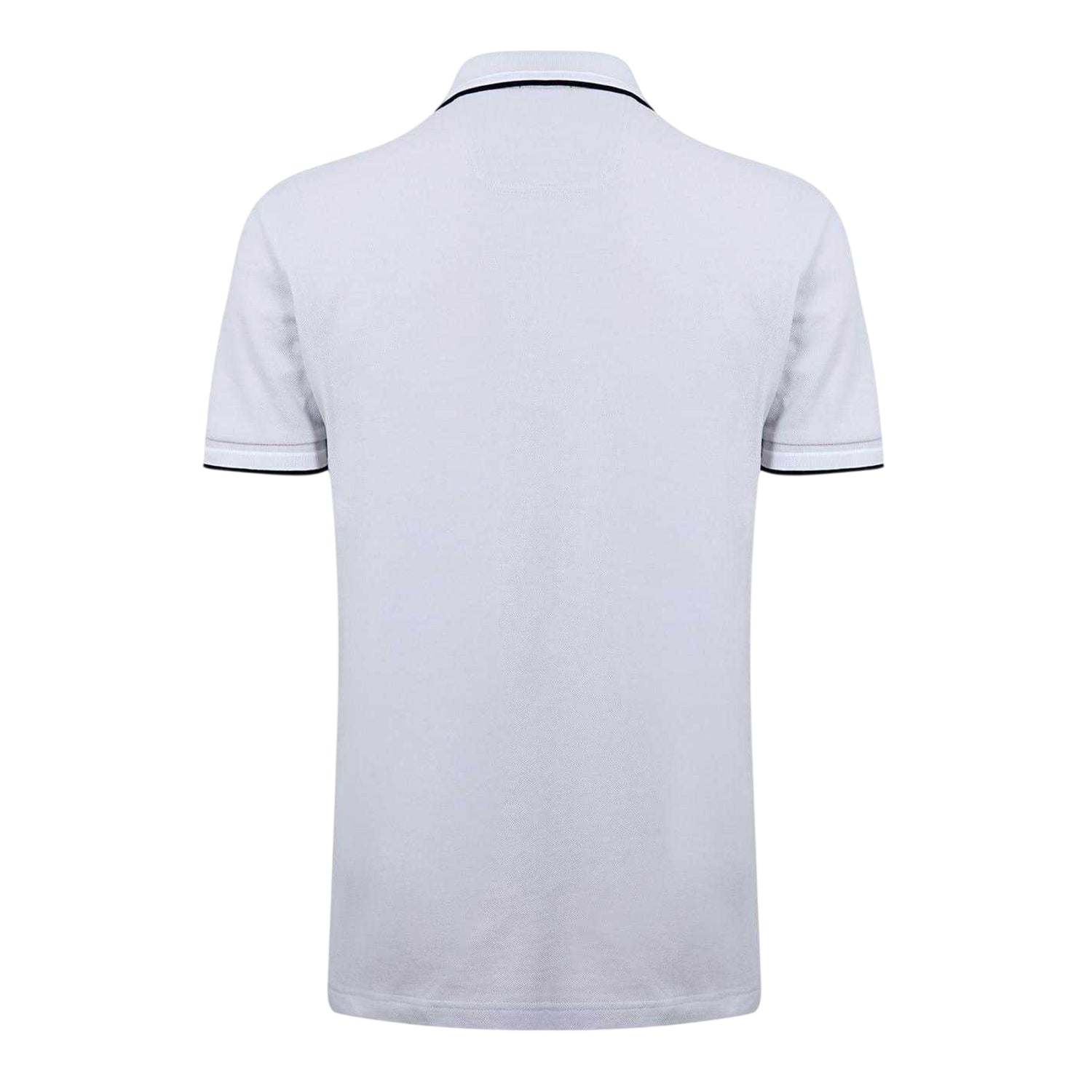 Light Grey - Back - Boss Mens Paddy Contrast Tipped Polo Shirt