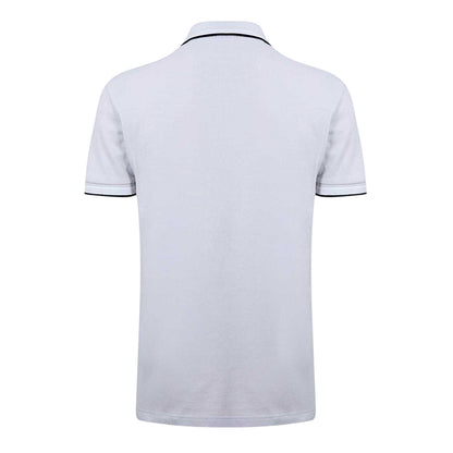 Light Grey - Back - Boss Mens Paddy Contrast Tipped Polo Shirt