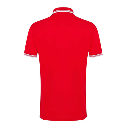 Red - Back - Boss Mens Paddy Contrast Tipped Polo Shirt