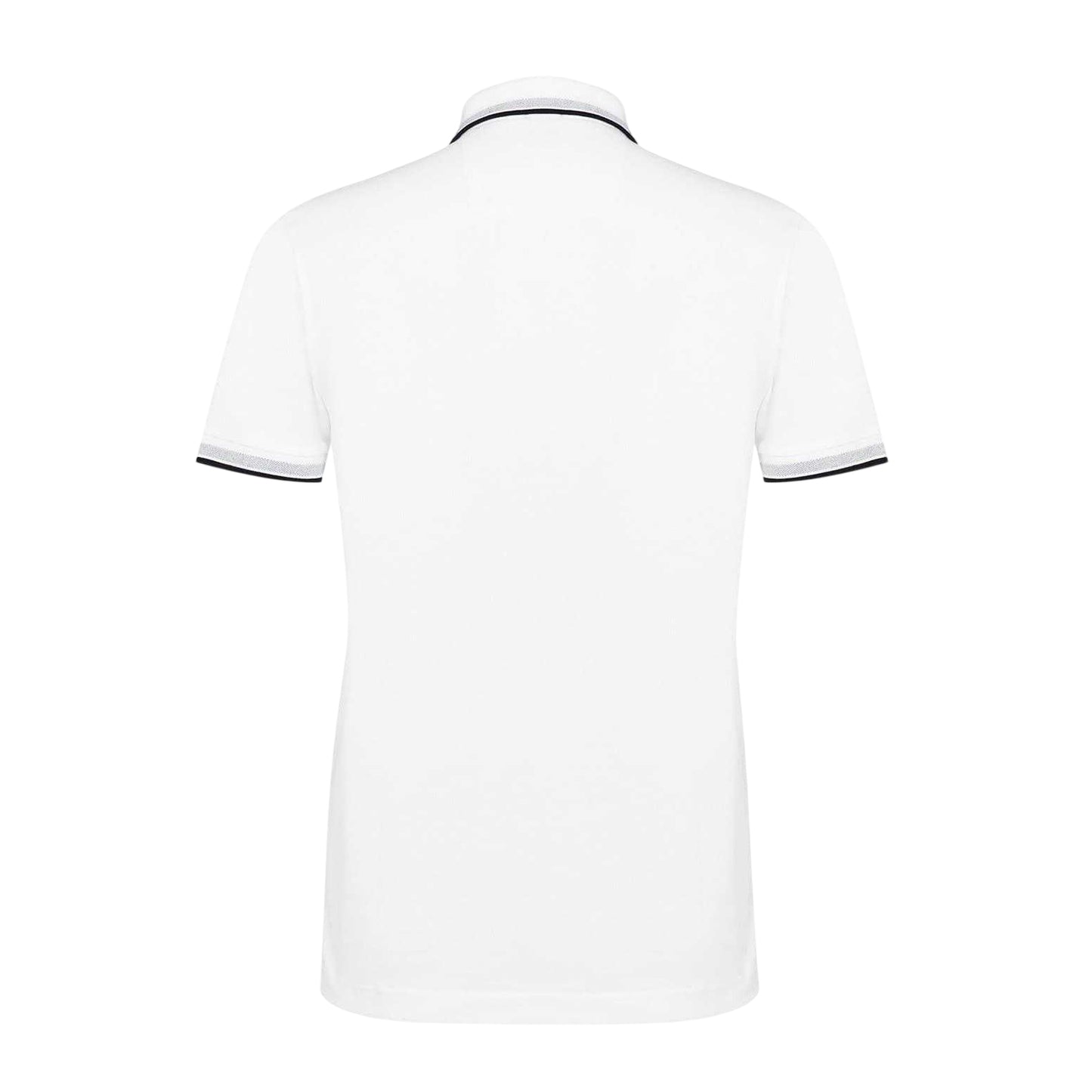 White - Back - Boss Mens Paddy Contrast Tipped Polo Shirt