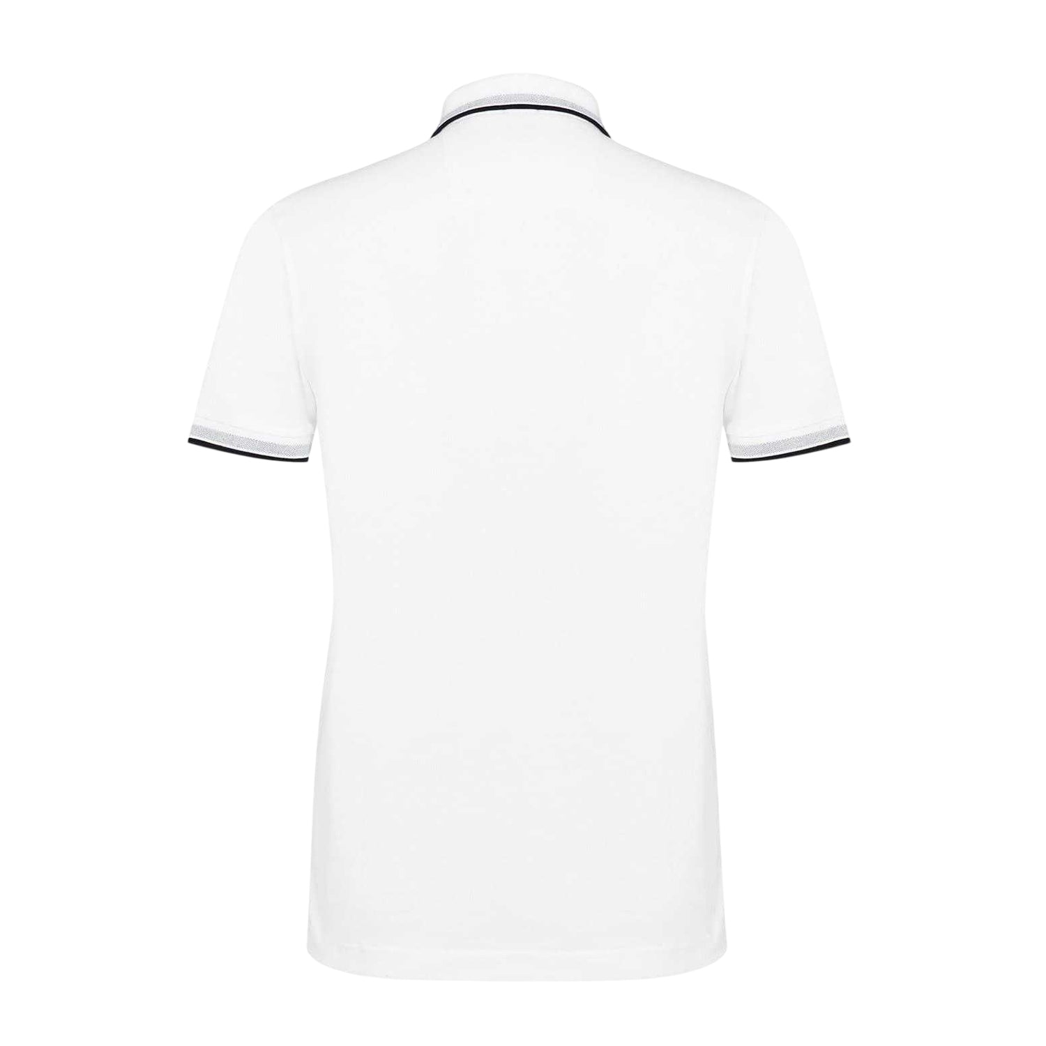White - Back - Boss Mens Paddy Contrast Tipped Polo Shirt