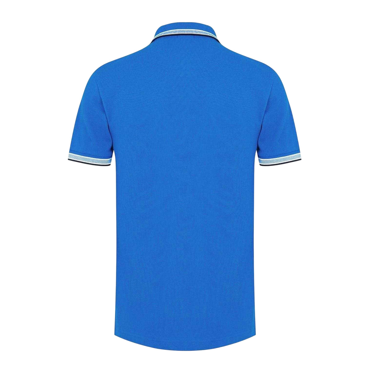 Blue - Back - Boss Mens Paddy Contrast Tipped Polo Shirt