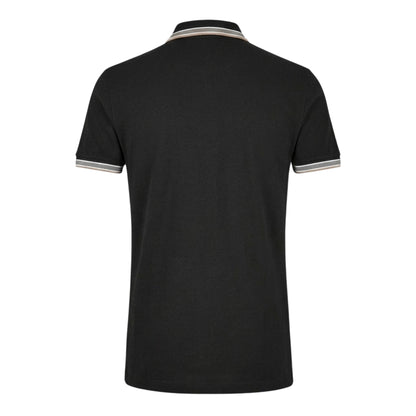 Black-Gold - Back - Boss Mens Paddy Contrast Tipped Polo Shirt