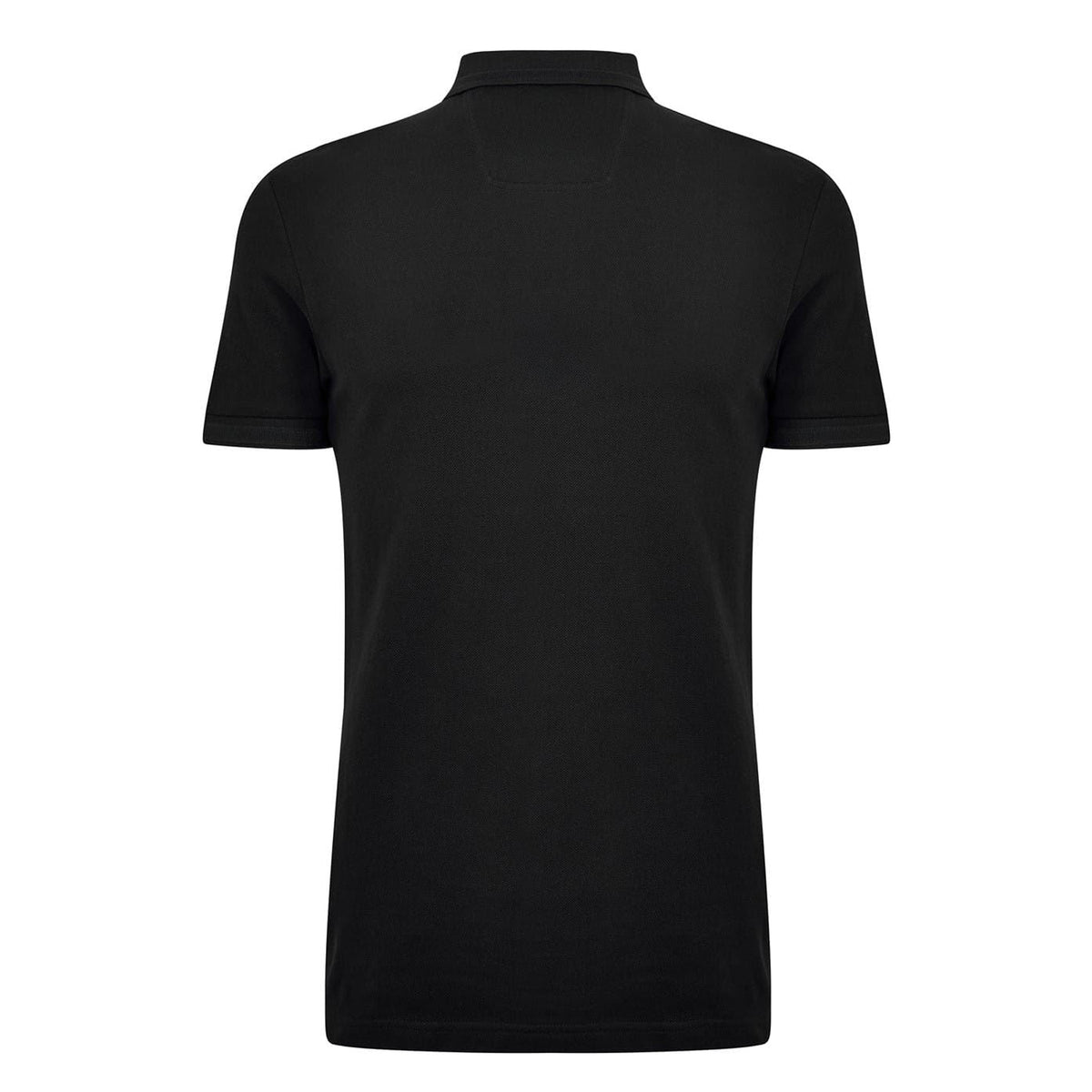 Solid Black - Back - Boss Mens Paddy Contrast Tipped Polo Shirt