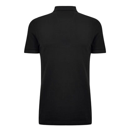 Solid Black - Back - Boss Mens Paddy Contrast Tipped Polo Shirt