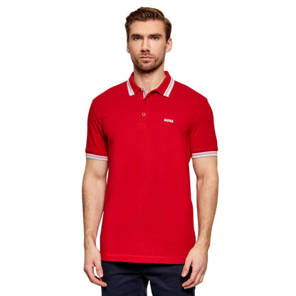 Rednut - Front - Boss Mens Paddy Contrast Tipped Polo Shirt