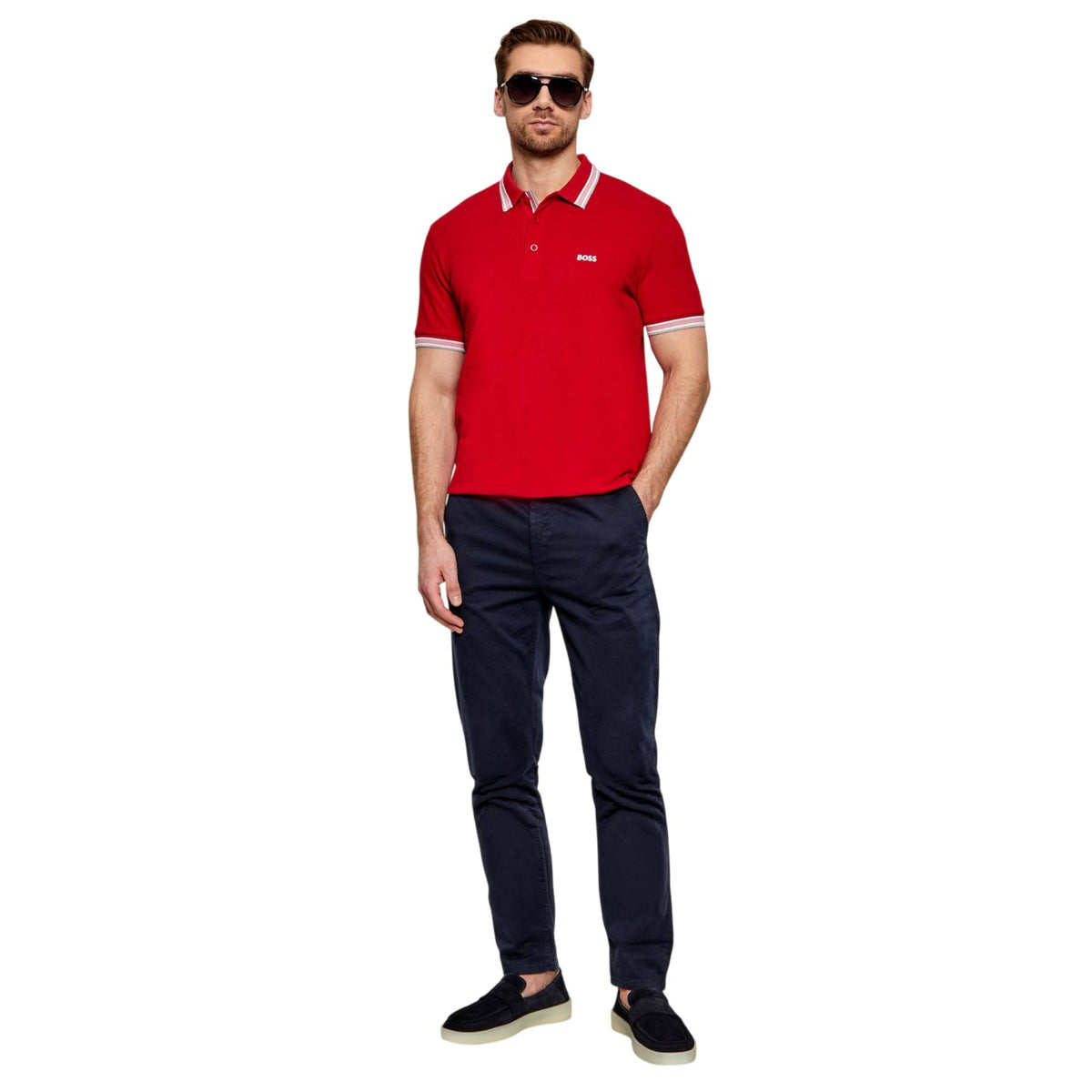Rednut - Side - Boss Mens Paddy Contrast Tipped Polo Shirt
