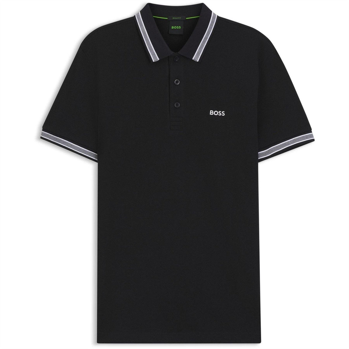 Dark Blue - Front - Boss Mens Paddy Contrast Tipped Polo Shirt
