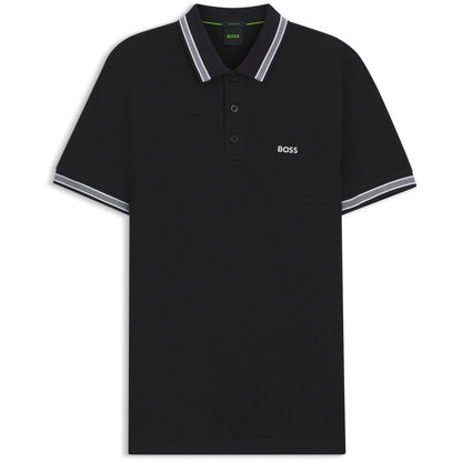Dark Blue - Front - Boss Mens Paddy Contrast Tipped Polo Shirt