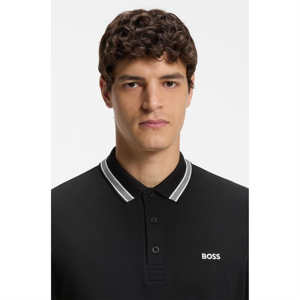 Dark Blue - Lifestyle - Boss Mens Paddy Contrast Tipped Polo Shirt