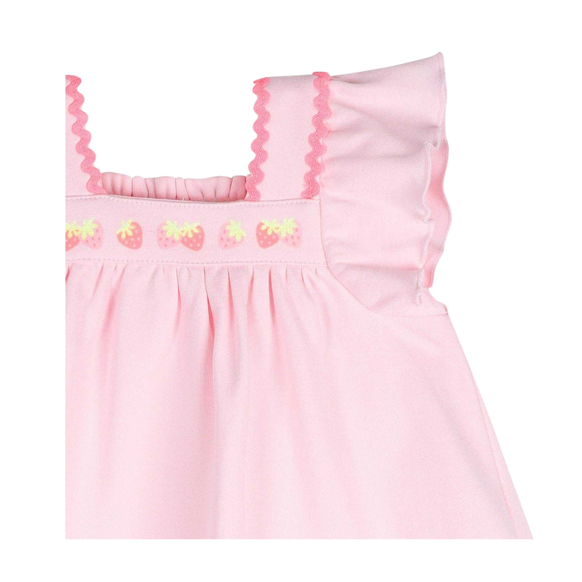 Pale Pink - Side - Billieblush Baby Girls Strawberry Smock Dress