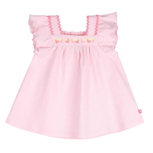 Pale Pink - Front - Billieblush Baby Girls Strawberry Smock Dress