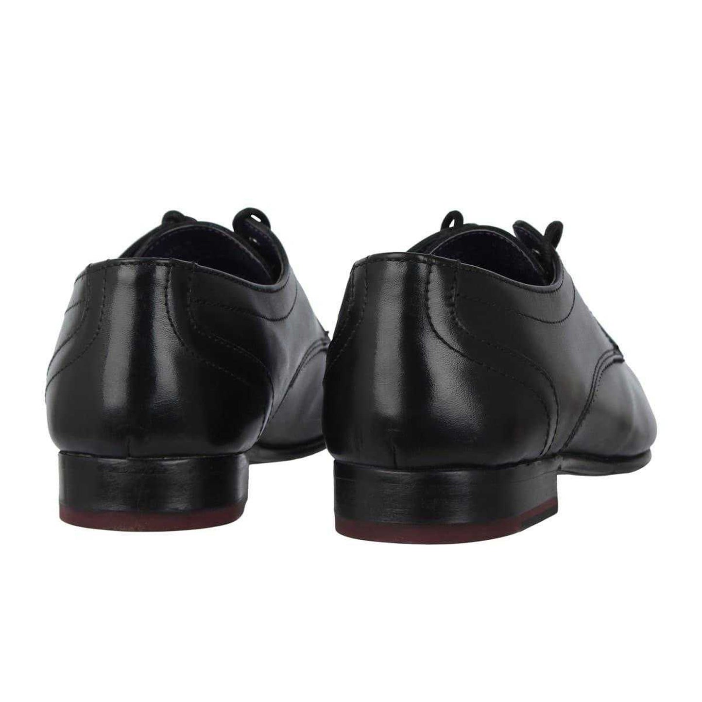 Black - Back - Firetrap Boys Savoy Leather Derby Shoes