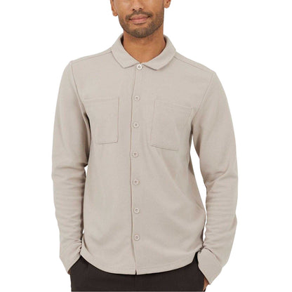 Light Sand - Front - Brave Soul Mens Long-Sleeved Shirt