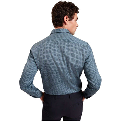Navy - Back - Ted Baker Mens Geometric Long-Sleeved Shirt