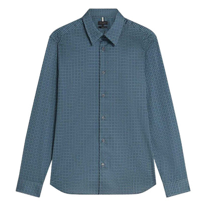 Navy - Front - Ted Baker Mens Geometric Long-Sleeved Shirt