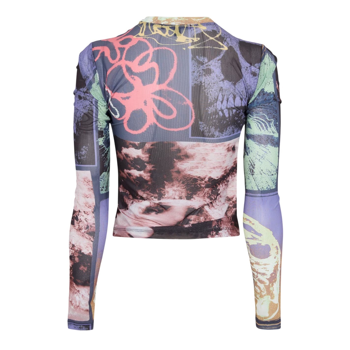 Parisian Night - Back - Vans Womens-Ladies Ludlow Graphic Print Mesh Crop Top