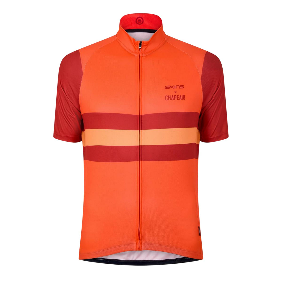 Red - Front - Skins Mens Zip Neck Slim Cycling Jacket