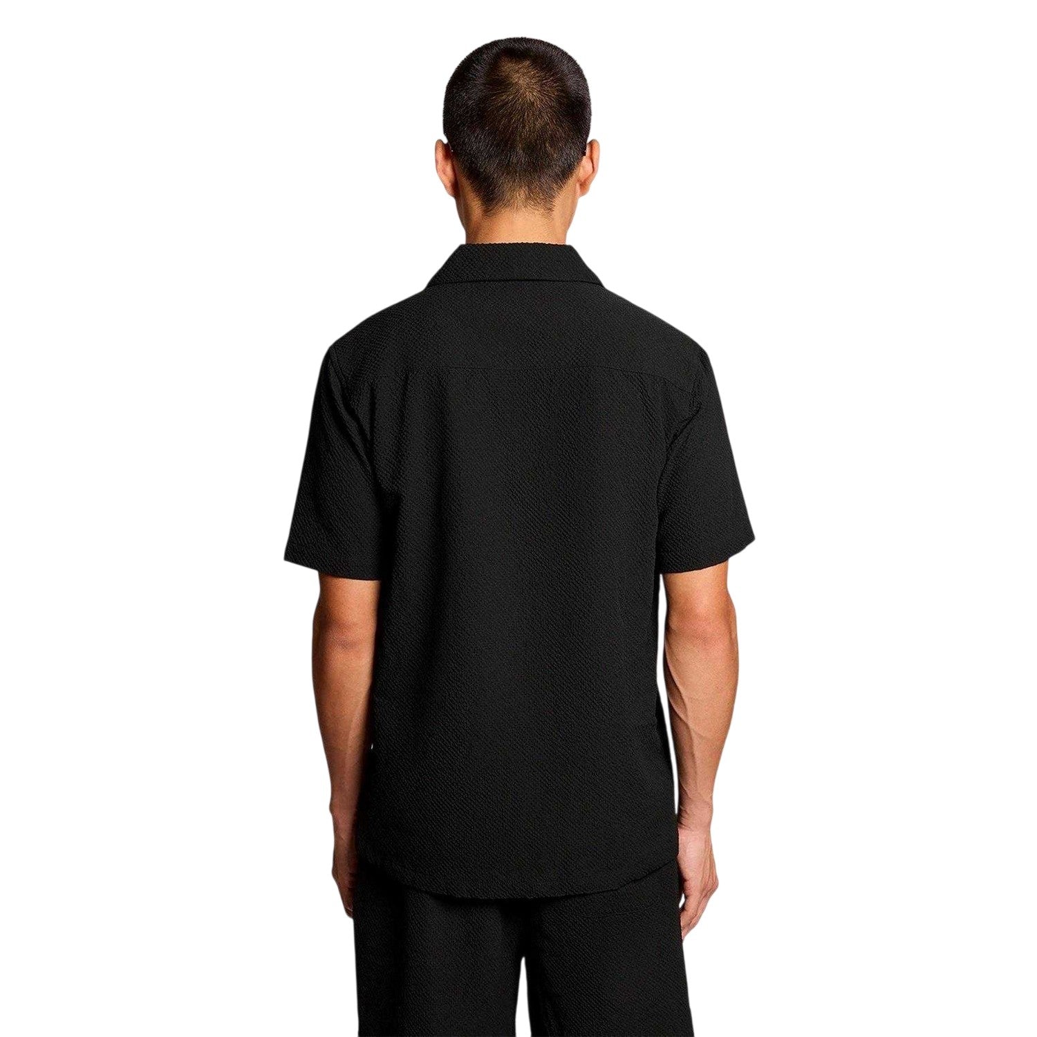 Black - Back - Lyle & Scott Mens Patterned Short-Sleeved Shirt