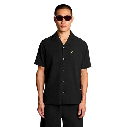 Black - Front - Lyle & Scott Mens Patterned Short-Sleeved Shirt