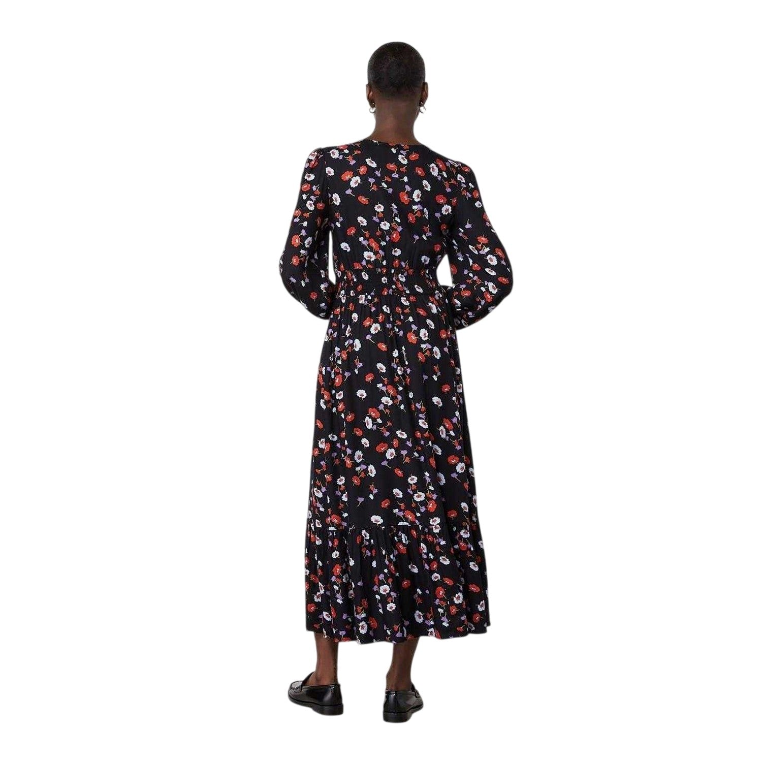 Black - Back - Finery Womens-Ladies Erina Floral Midi Dress