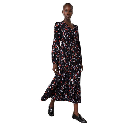 Black - Side - Finery Womens-Ladies Erina Floral Midi Dress