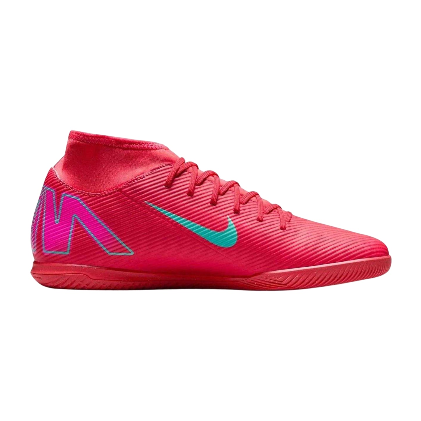 Red-Green - Front - Nike Mens Mercurial Superfly 10 Indoor Football Shoes
