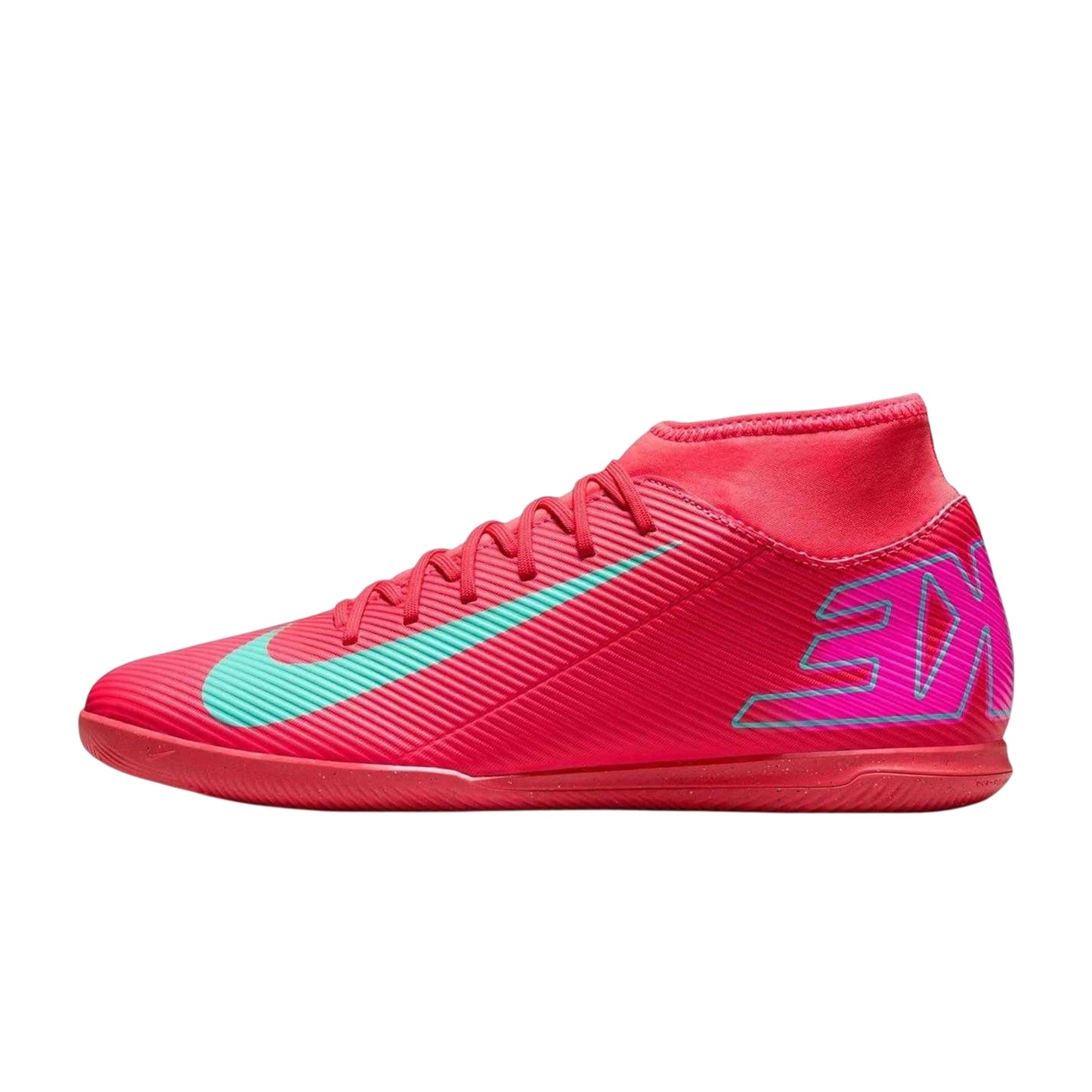 Red-Green - Back - Nike Mens Mercurial Superfly 10 Indoor Football Shoes