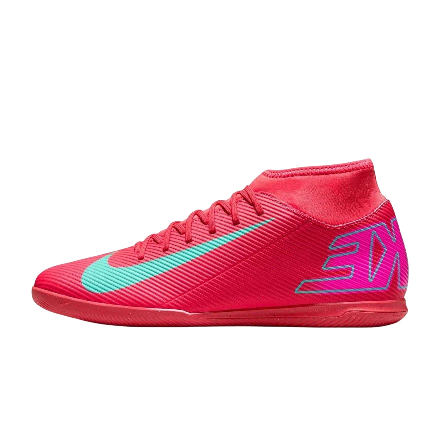 Red-Green - Back - Nike Mens Mercurial Superfly 10 Indoor Football Shoes