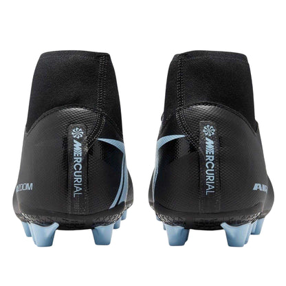 Black-Blue - Back - Nike Mens Mercurial Superfly 10 Academy Leather Artificial Ground Football Boots