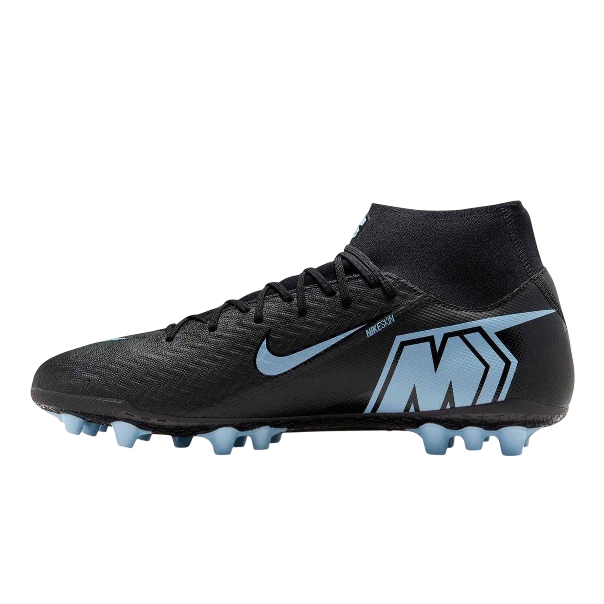 Black-Blue - Side - Nike Mens Mercurial Superfly 10 Academy Leather Artificial Ground Football Boots