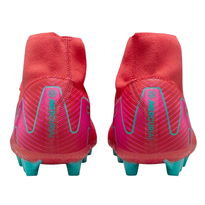 Red-Green - Back - Nike Mens Mercurial Superfly 10 Academy Leather Artificial Ground Football Boots